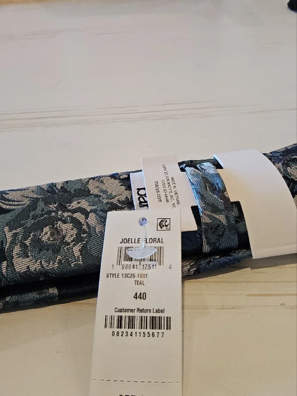 Bar III Navy Floral Tie with Blue and Teal Blooms